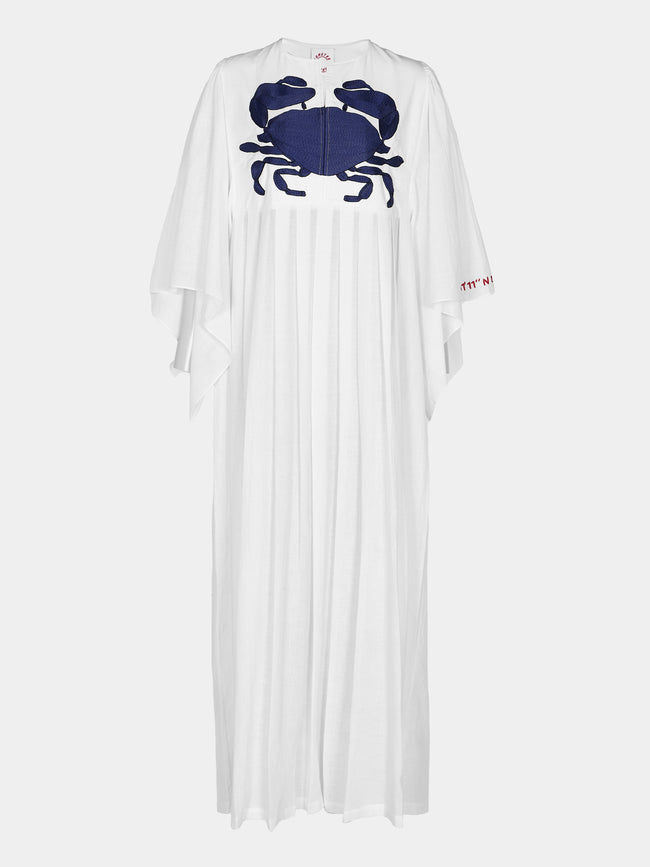 Kilometre Paris - Crab Embroidered Cotton Dress | One Size - White - ABASK - 