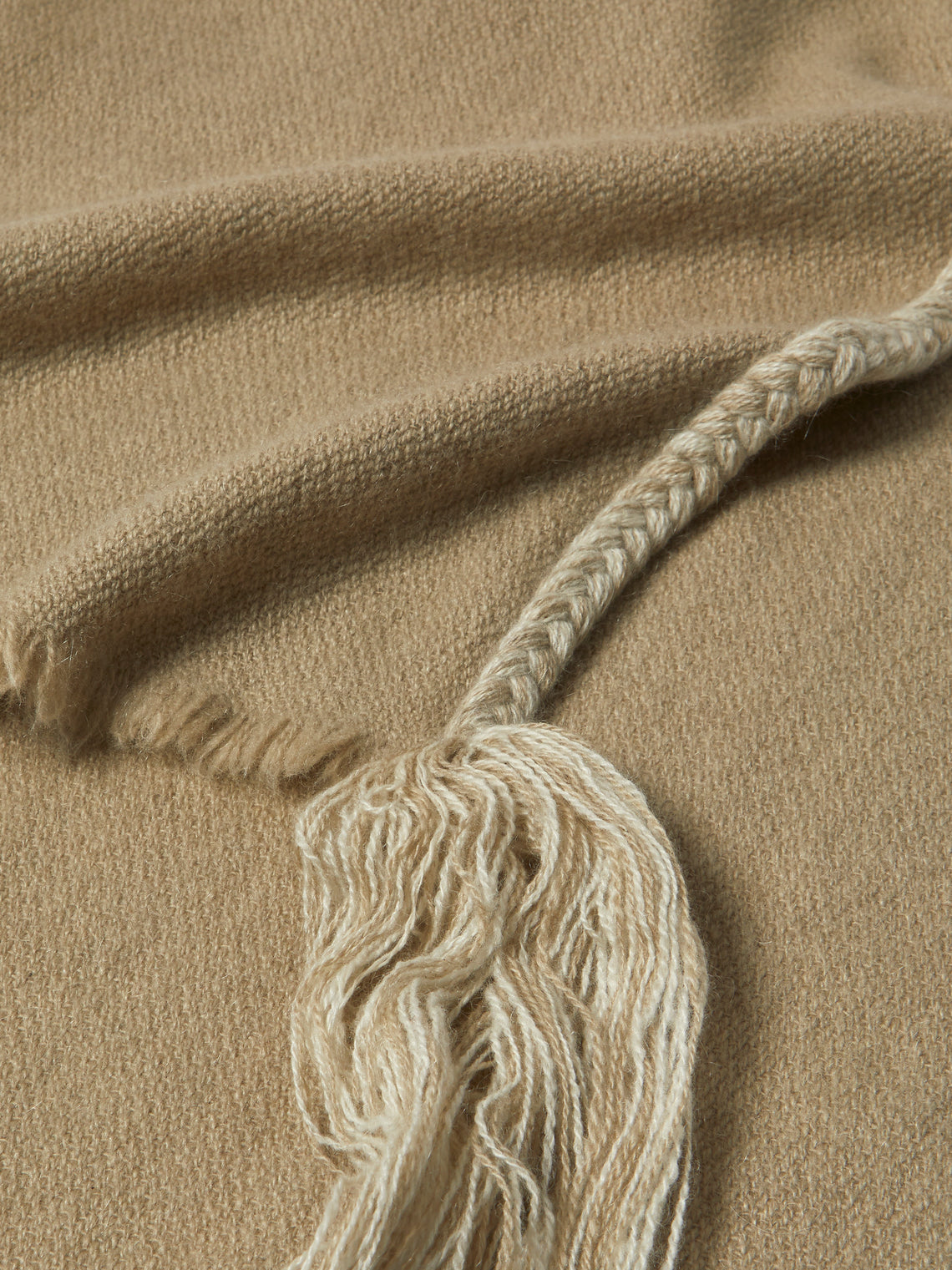 Norlha - Nomad Classic Yak Skinny Braided Scarf (71in/1.8m) - Ivory - ABASK