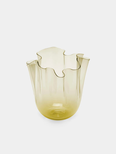 Venini - Fazzoletto Hand-Blown Murano Glass Vase (5.5in/13.5cm) - Yellow - ABASK - 