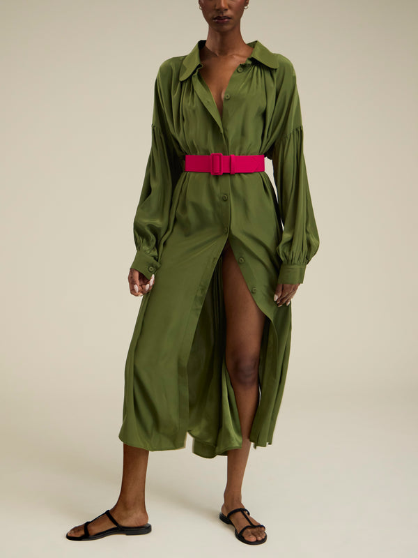 Marta Ferri - Martini Silk Long Dress - Green - ABASK