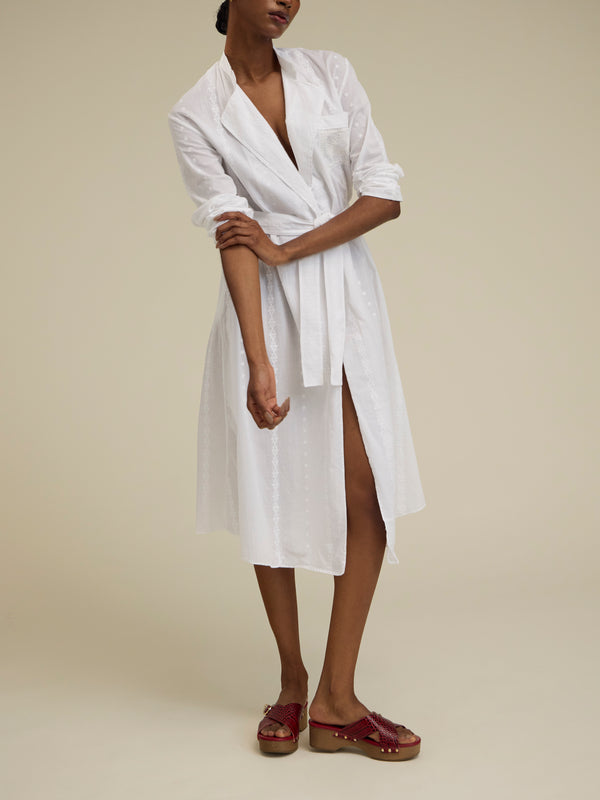Thierry Colson - The Sacha Cotton Robe - White - ABASK