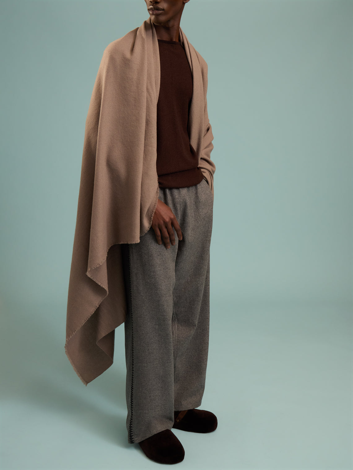 Denis Colomb - Cashmere Travel Blanket (78.5in/2m) - Brown - ABASK