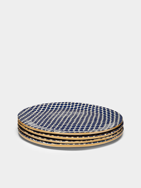 Terrafirma Ceramics - Hand-Printed Ceramic Dinner Plates (Set of 4) -  - ABASK