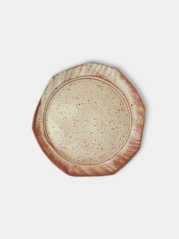 Adam Ross - Hand-Thrown Ceramic Faceted Plates 9.5in/24cm (Set of 4) - Beige - ABASK - 