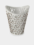 RUDI - Cortina Leather Small Champagne Bucket - White - ABASK - 