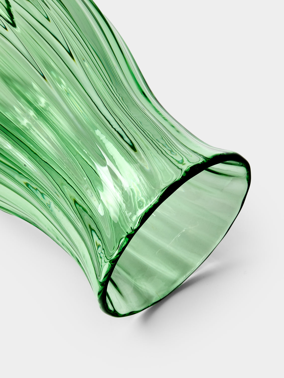 Yali Glass - Wave Hand-Blown Murano Glass Lantern - Green - ABASK