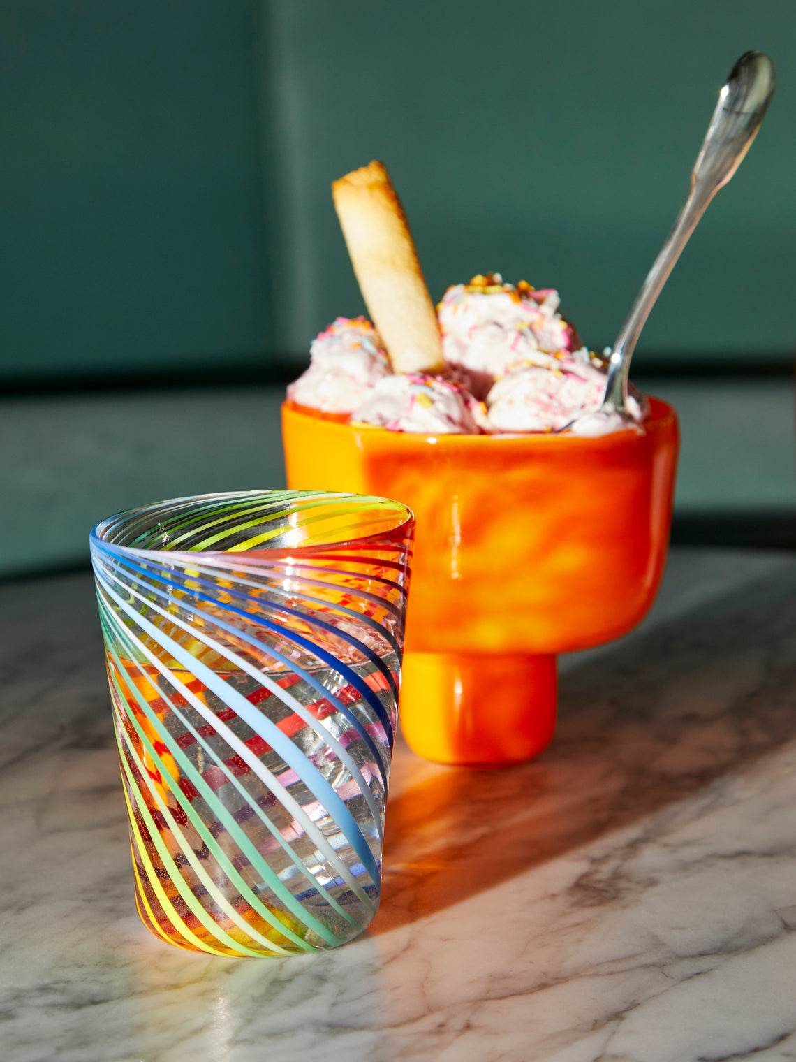Twist Filigrane Hand-Blown Glass Tumblers (Set of 2)
