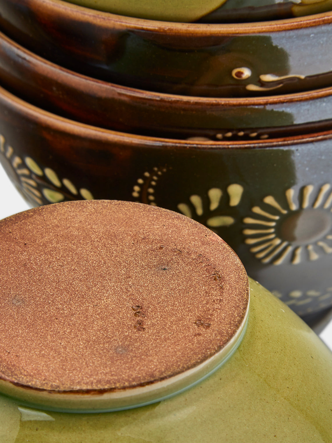 Poterie d’Évires - Flowers and Birds Hand-Painted Ceramic Bowls (Set of 6) - Multiple - ABASK