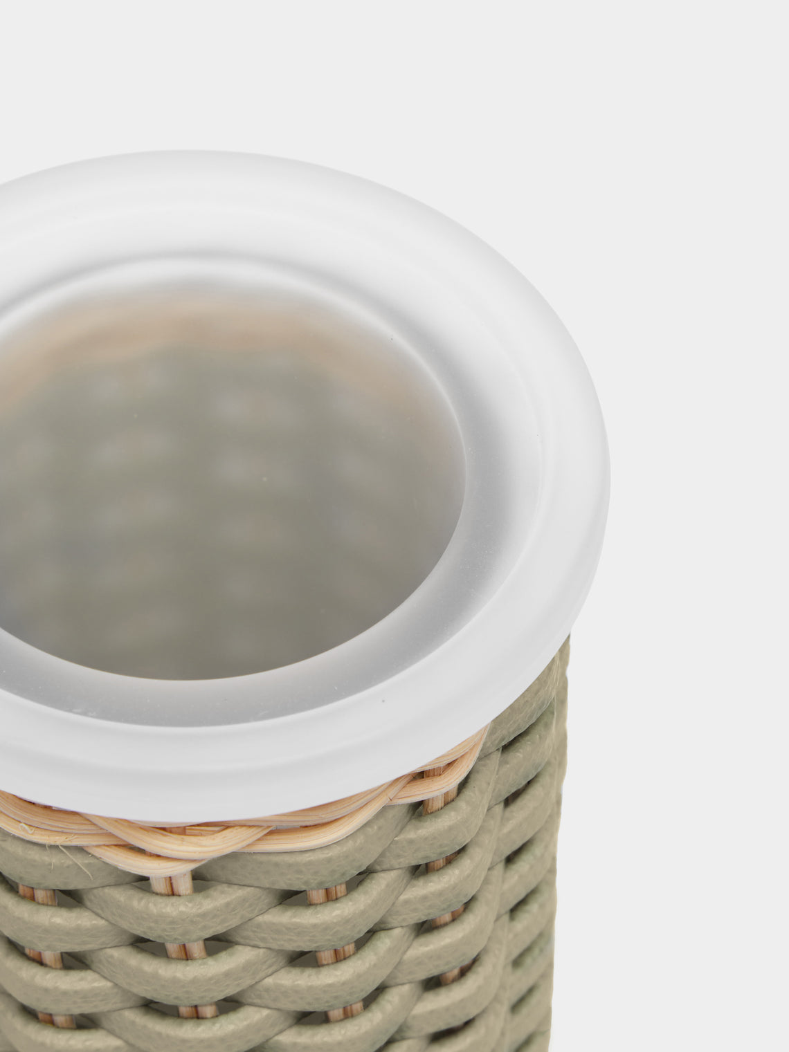 Giobagnara - Calais Leather and Rattan Toothbrush Holder - Light green - ABASK