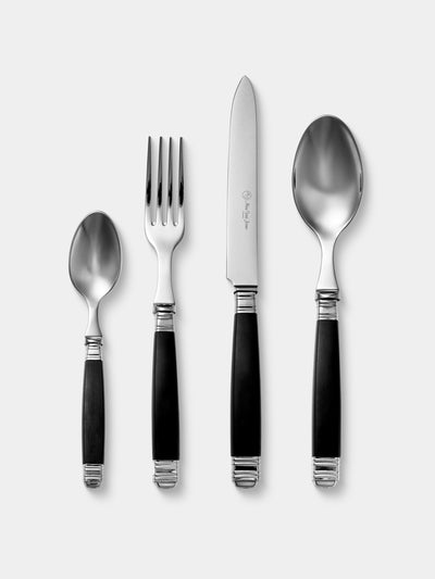 Alain Saint-Joanis - | Set of 4 Pieces | Empire Resin Dinner Cutlery - Black - ABASK - 