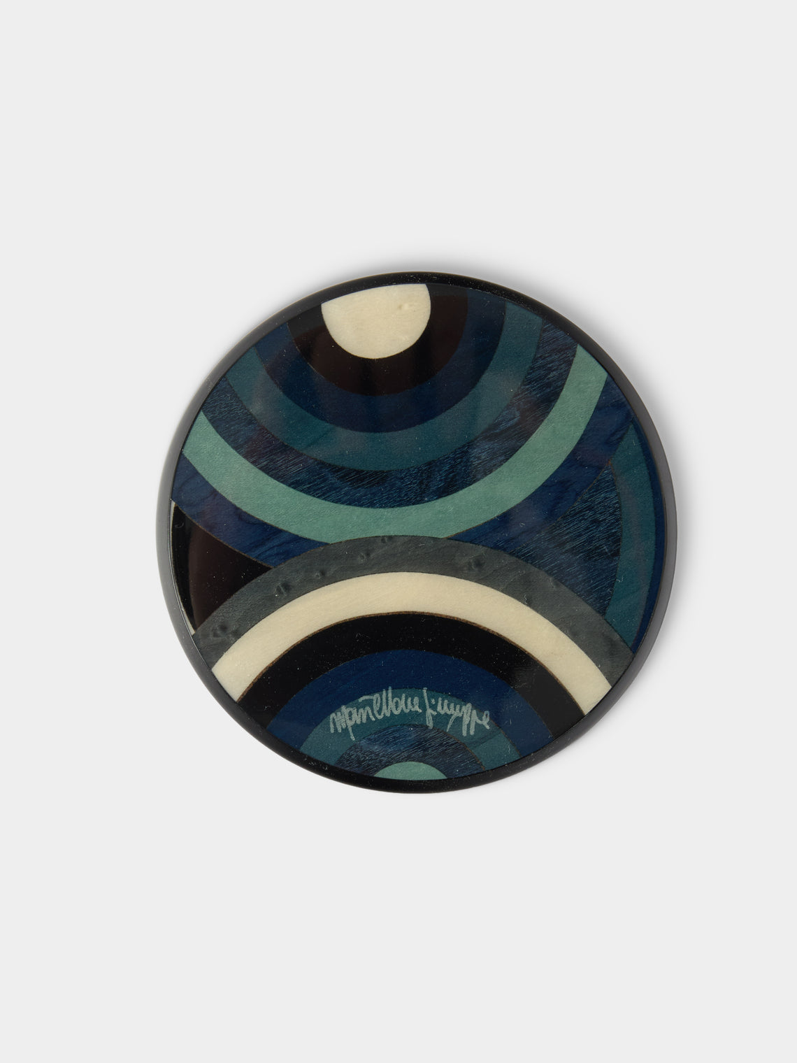 Mastellone Giuseppe - Wood Inlay Coasters (Set of 6) - Blue - ABASK