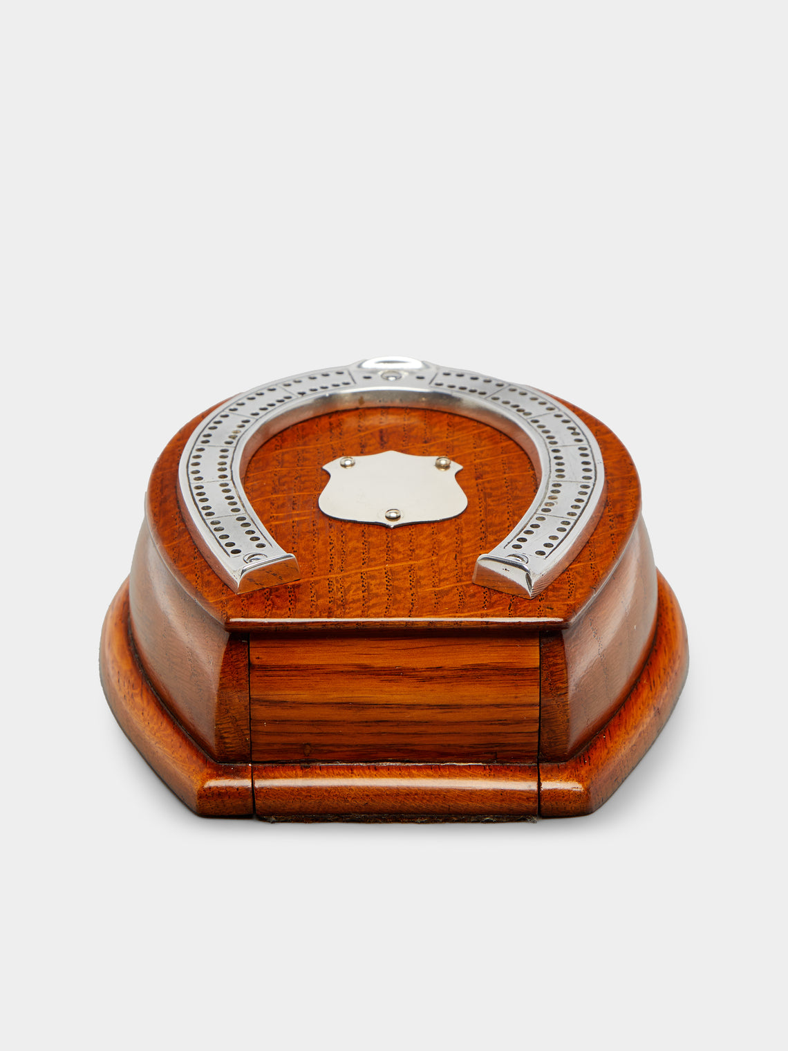 Antique and Vintage - 1910s Horse English Oak and Silver-Plated Cribbage & Cards Box -  - ABASK - 