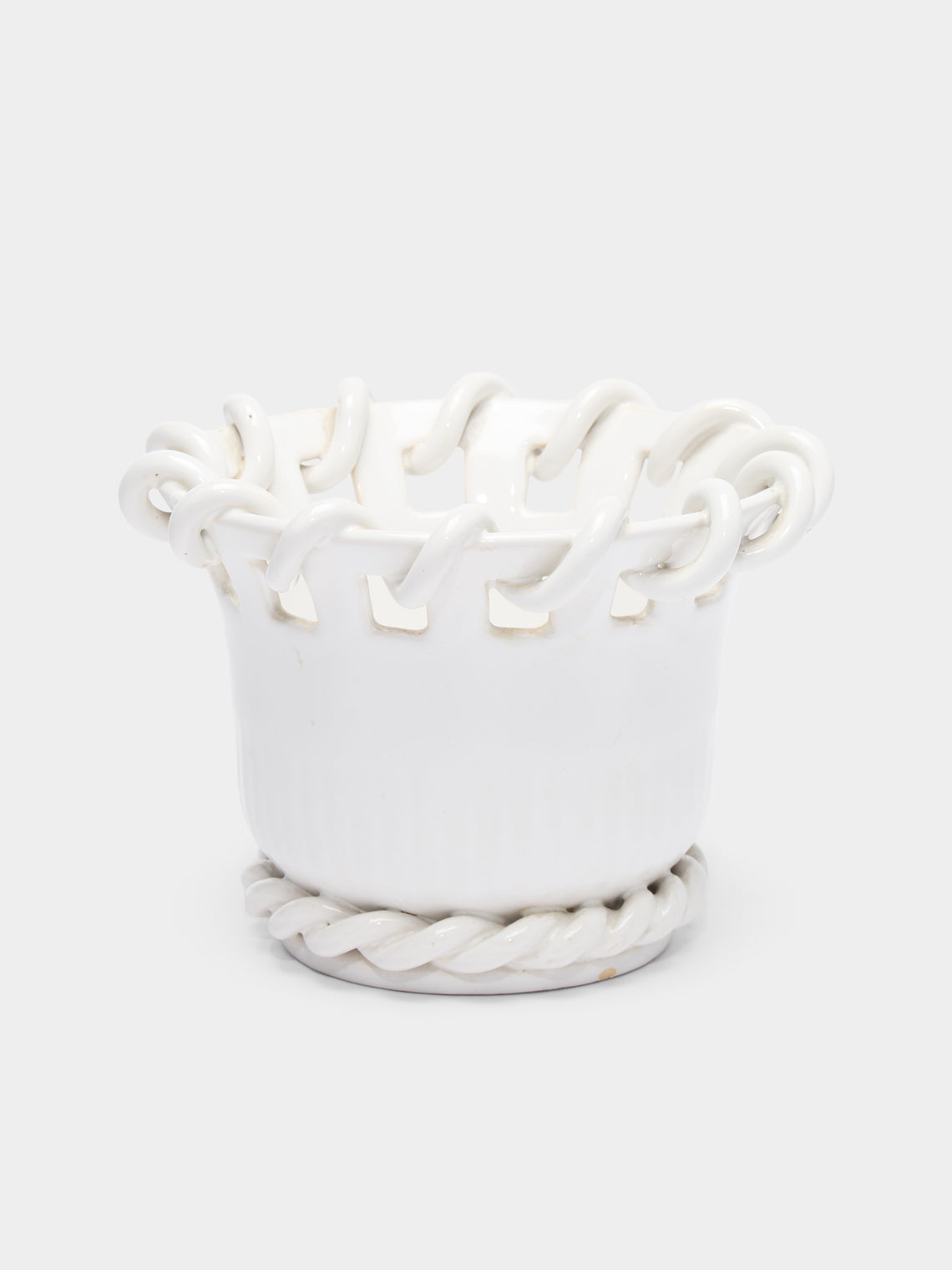 Antique and Vintage - 1920s Émile Tessier Ceramic Vase (6.5in/16.5cm) - White - ABASK - 