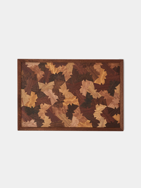 Mori Kougei - Poke Marquetry Wood Tray (14.5in/37.5cm) - Multiple - ABASK - 