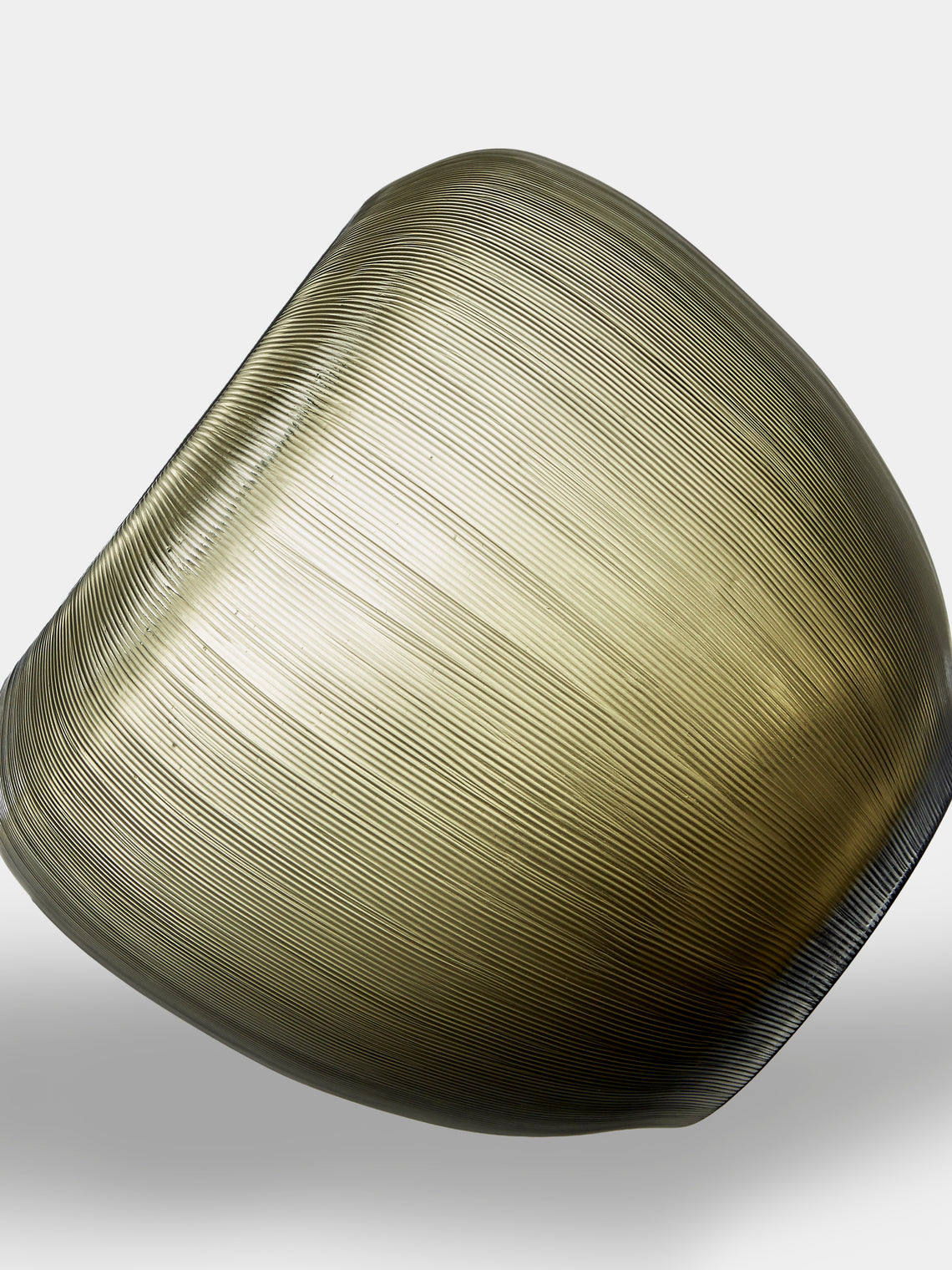 Micheluzzi Glass - Goccia Laguna Millerighe Hand-Blown Murano Glass Vase (8in/20cm) - Green - ABASK