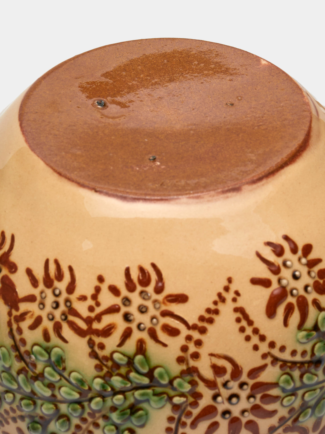 Poterie d’Évires - Flowers Hand-Painted Ceramic Vase (5in/13cm) - Cream - ABASK