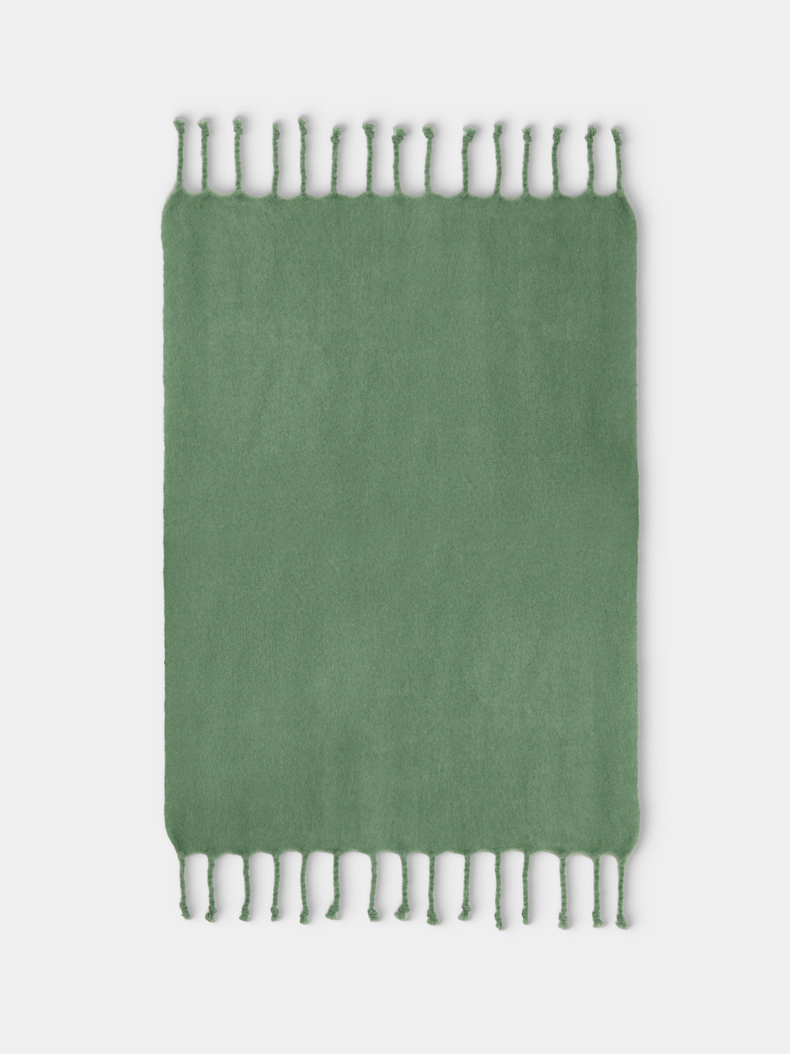 Lena Rewell - Handwoven Solid Mohair Blanket (71in/1.8m) - Green - ABASK - 