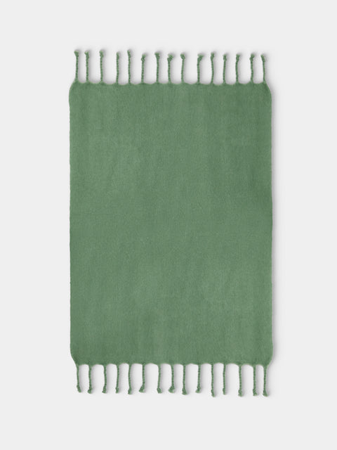 Lena Rewell - Handwoven Solid Mohair Blanket (71in/1.8m) - Green - ABASK - 