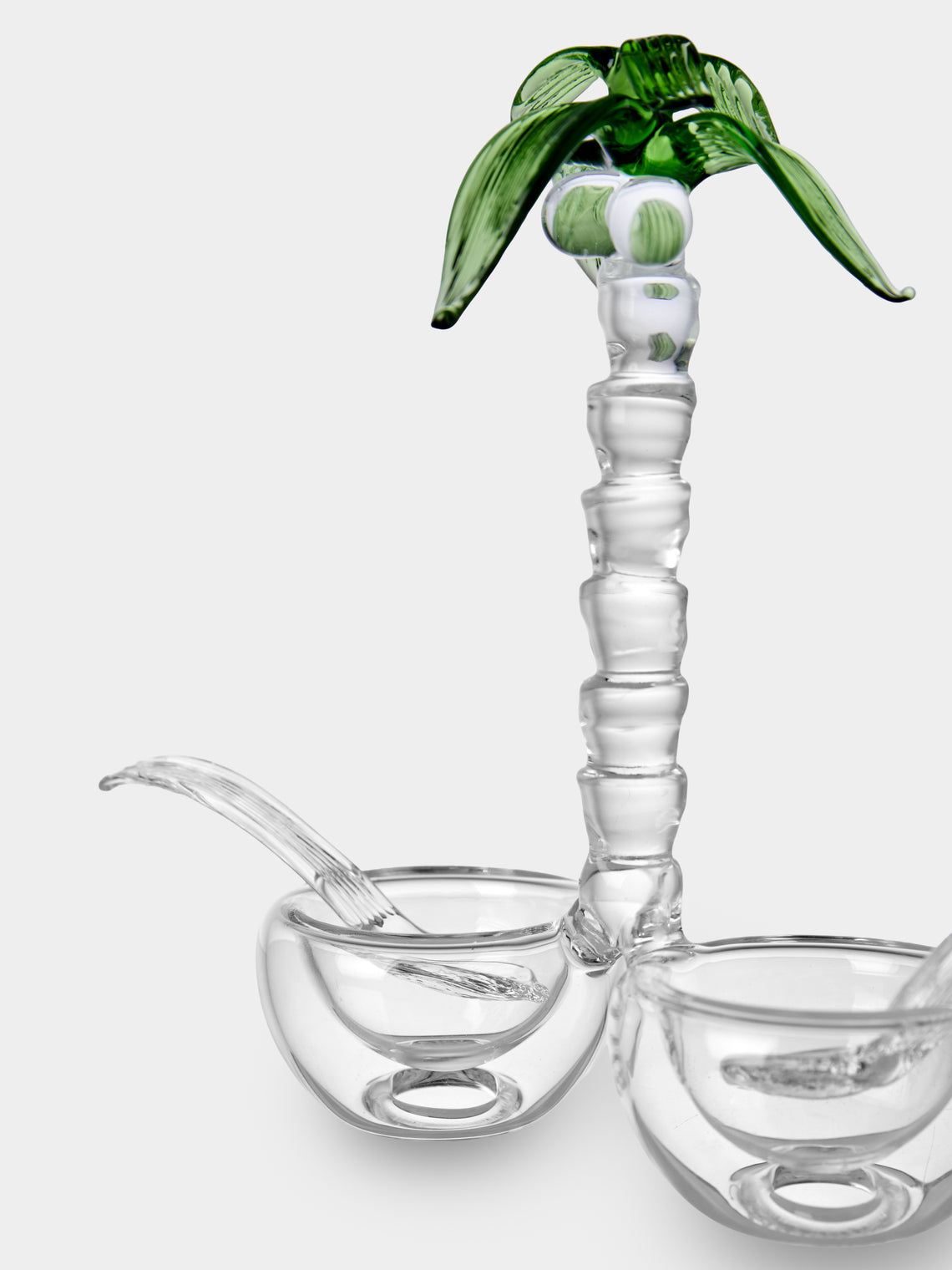 Casarialto - Portofino Palm Tree Hand-Blown Glass Salt and Pepper Holder - Clear - ABASK