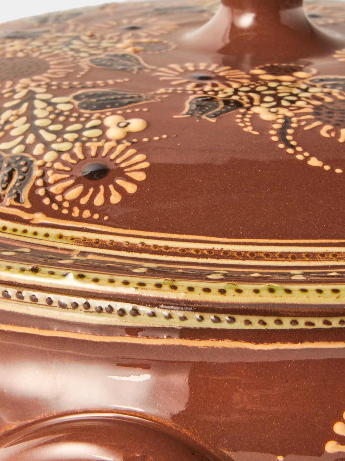 Poterie d’Évires - Flowers Hand-Painted Ceramic Soup Tureen - Light Brown - ABASK