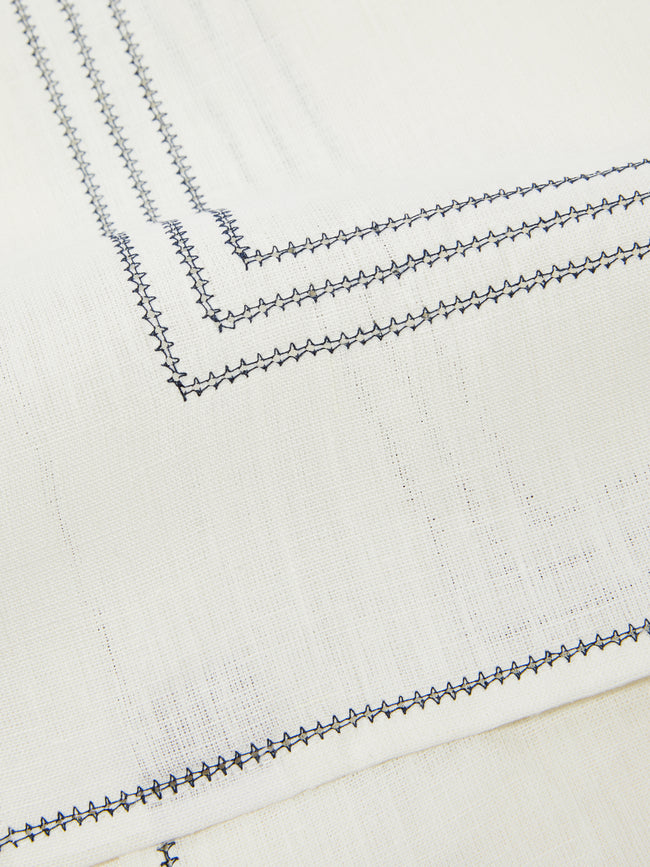 Volga Linen - Hem-Stitch Linen Square Tablecloth (175cm x 175cm) -  - ABASK