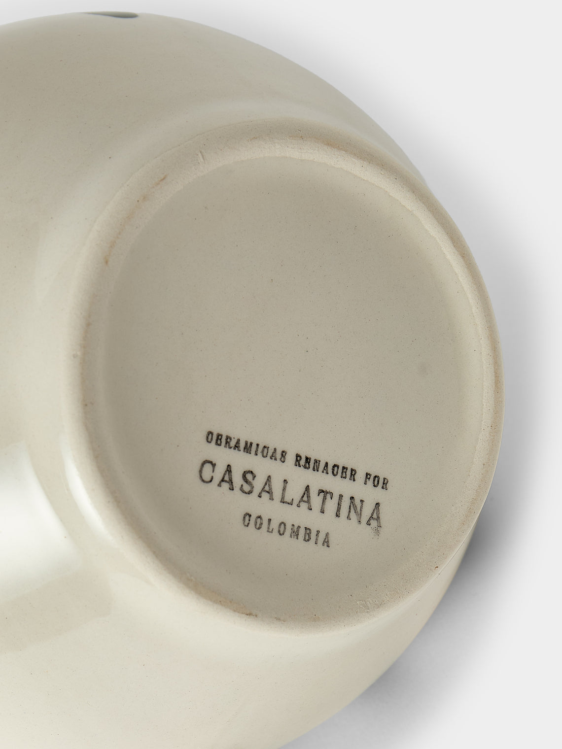 CasaLatina - Helecho Hand-Painted Ceramic Jug - Cream - ABASK