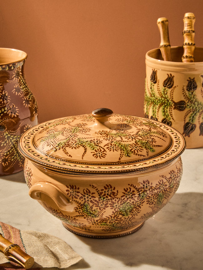 Poterie d’Évires - Flowers Hand-Painted Ceramic Soup Tureen - Cream - ABASK