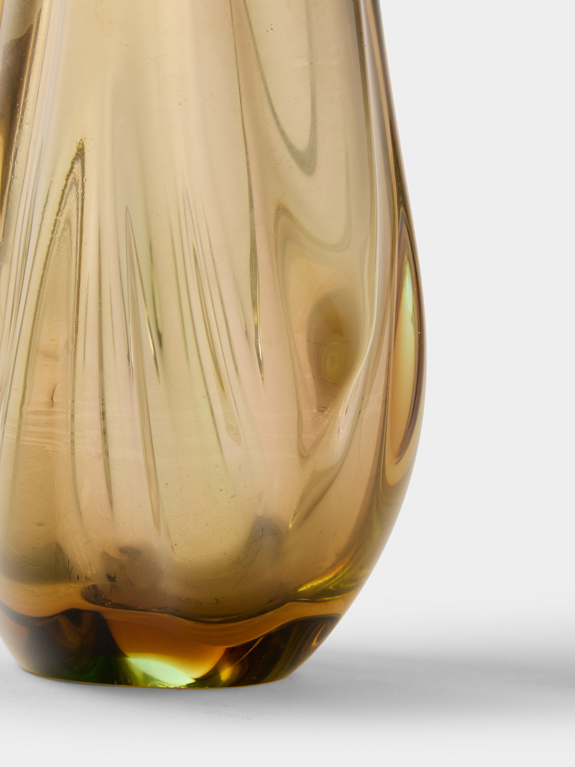 Antique and Vintage - 1950s Flavio Poli Sommerso Glass Bud Vase (8in/21cm) - Yellow - ABASK