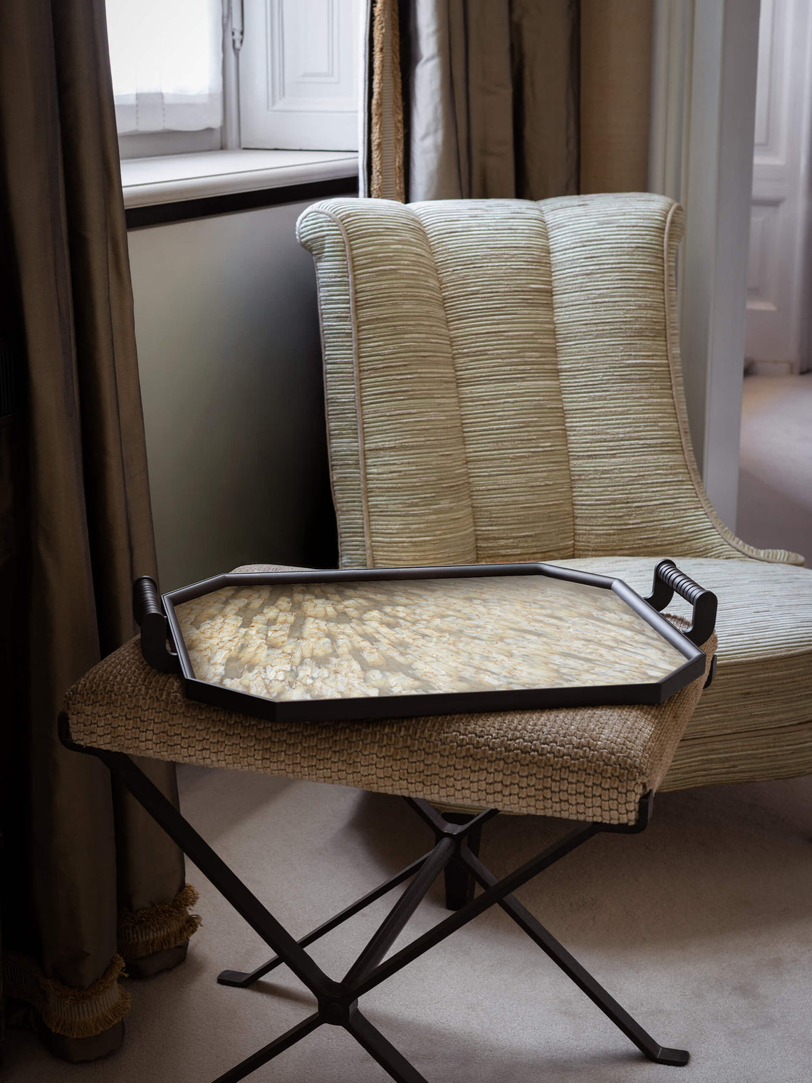 Droulers - Nova Burnished Brass Tray (21.5in/55cm) - Brown - ABASK