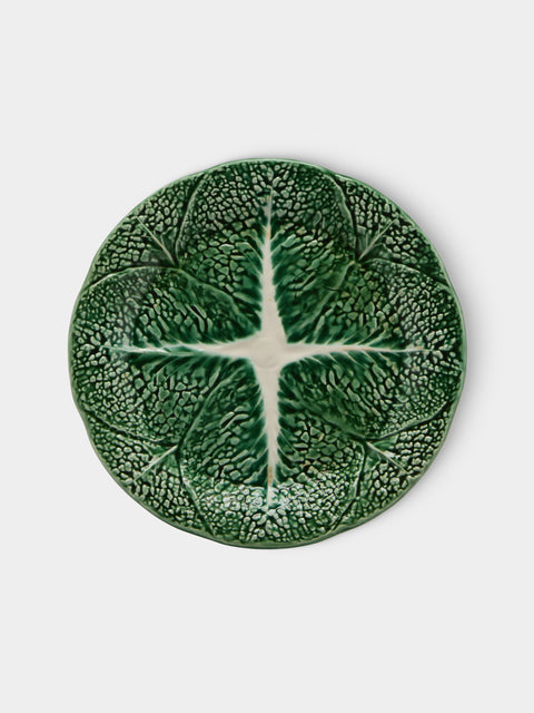 Antique and Vintage - Mid-Century Cabbage Majolica Ceramic Dinner Plates – 10.5in/27cm (Set of 8) - Green - ABASK
