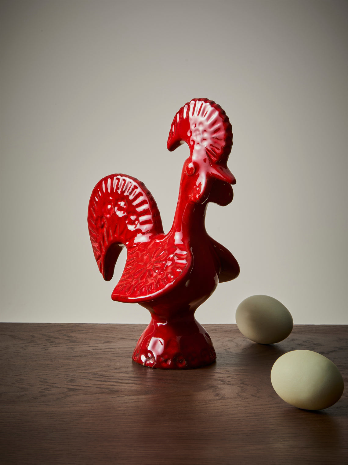 Antique and Vintage - 1970s Bitossi Ceramiche Ceramic Rooster - Red - ABASK