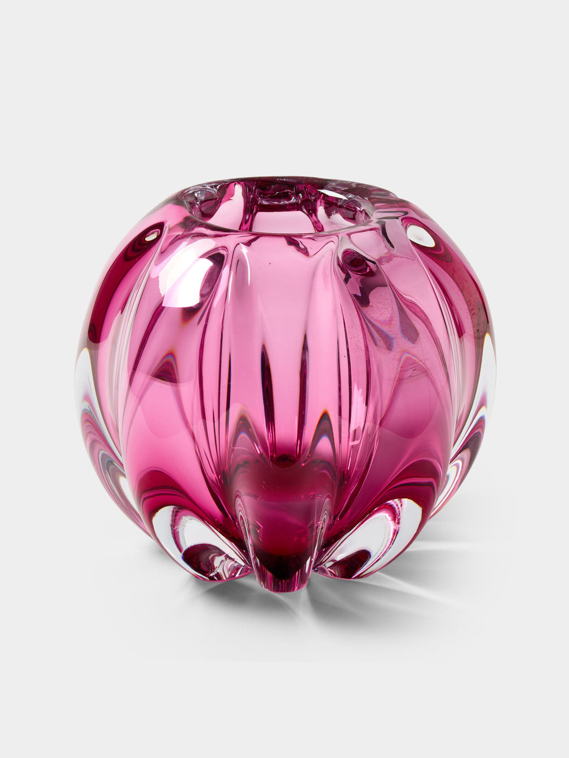 Yali Glass - Fiori Bolla Hand-Blown Murano Glass Vase (9.5in/24cm) - Pink - ABASK - 
