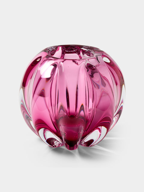 Yali Glass - Fiori Bolla Hand-Blown Murano Glass Vase (9.5in/24cm) - Pink - ABASK - 