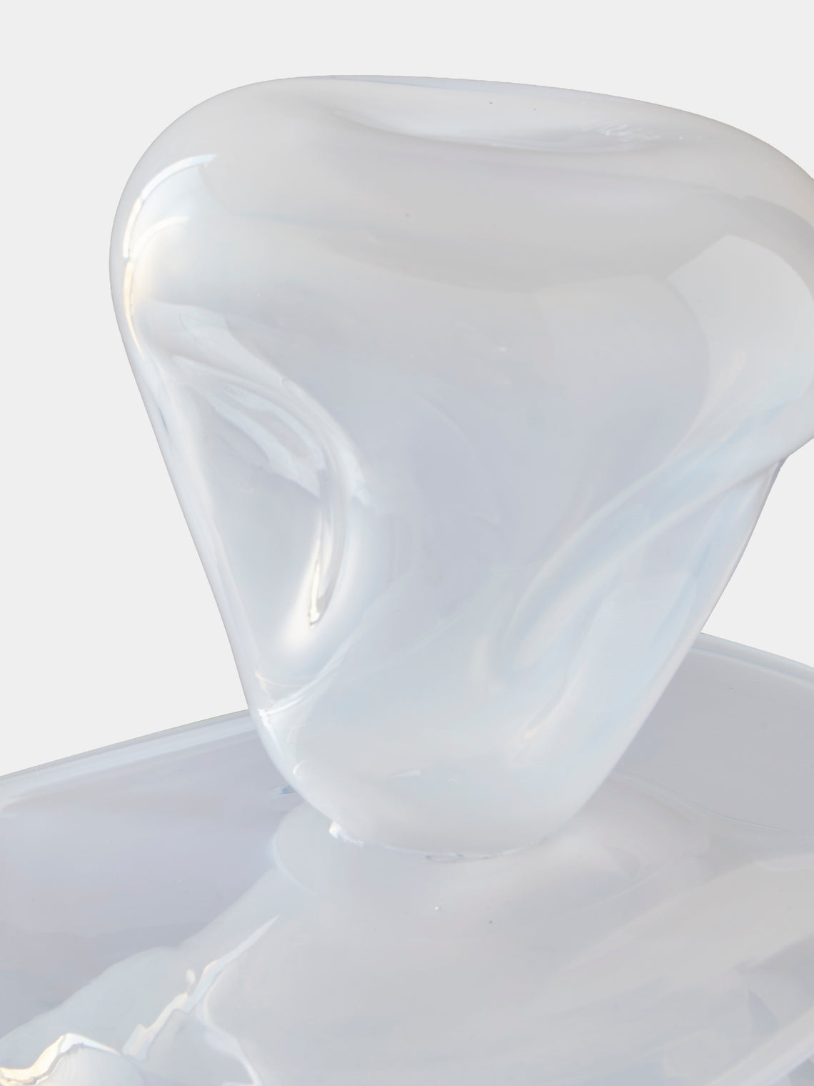 Oog Objects - 2 Hand-Blown Glass Vase (9.5in/24.5cm) - White - ABASK
