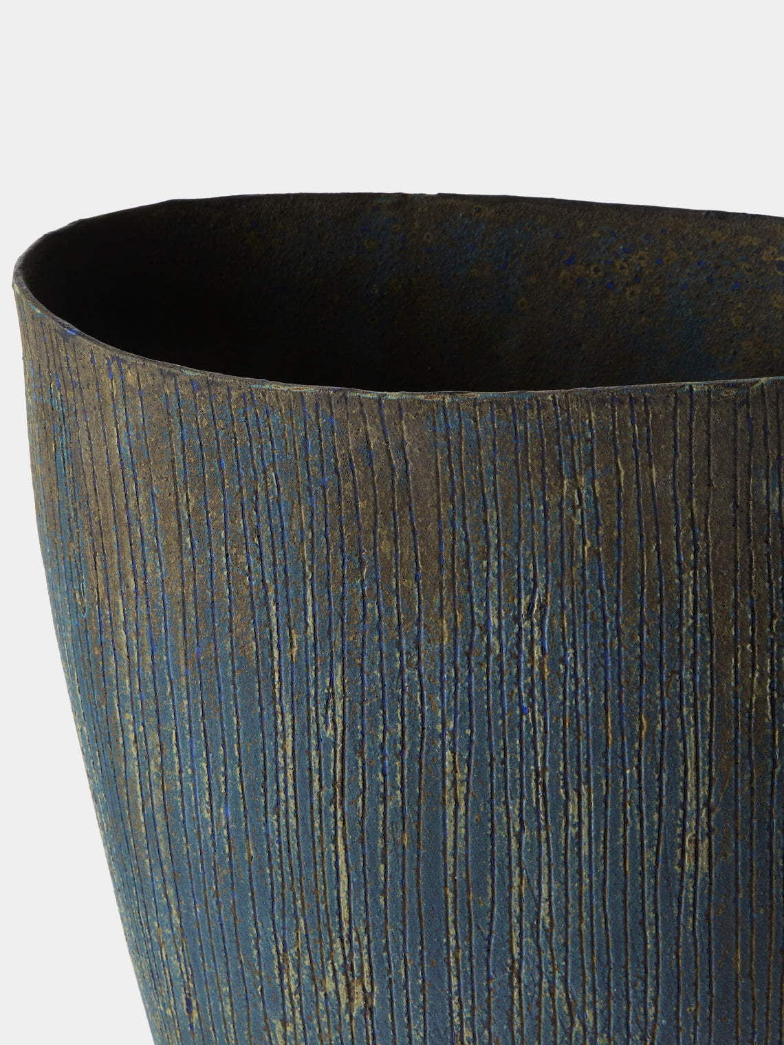 Linda Ouhbi - 11/2025 Hand-Built Stoneware Vase (19in/48cm) - Blue - ABASK