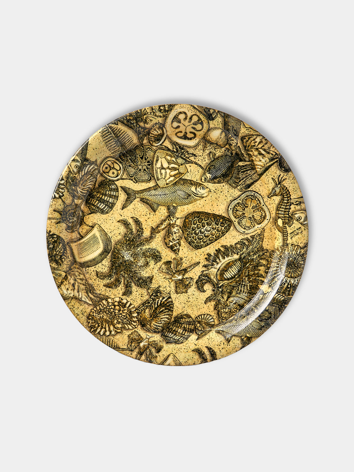 Fornasetti - Fossili Wood Round Tray - Multiple - ABASK - 