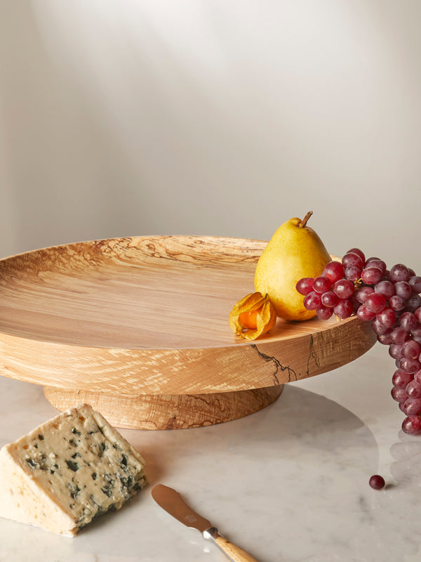 Bird & Branch - Spalted Beech Wood Raised Platter - Natural - ABASK