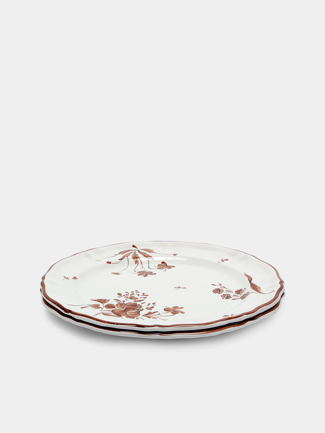 Z.d.G - Camaïeu Hand-Painted Ceramic Salad Plates (Set of 2) - Brown - ABASK