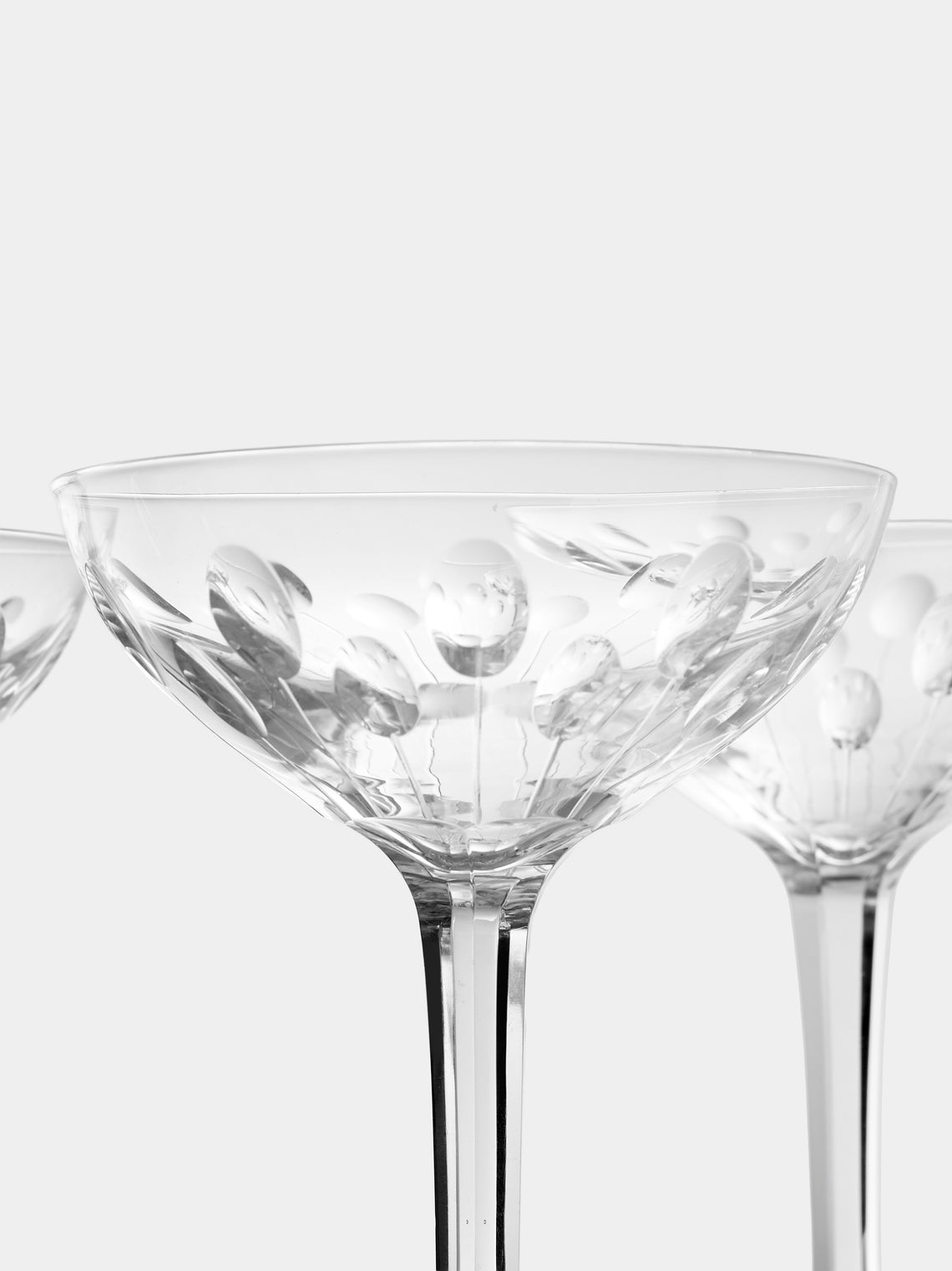 Antique and Vintage - Early-20th-Century Baccarat Crystal Champagne Coupes (Set of 6) - Clear - ABASK