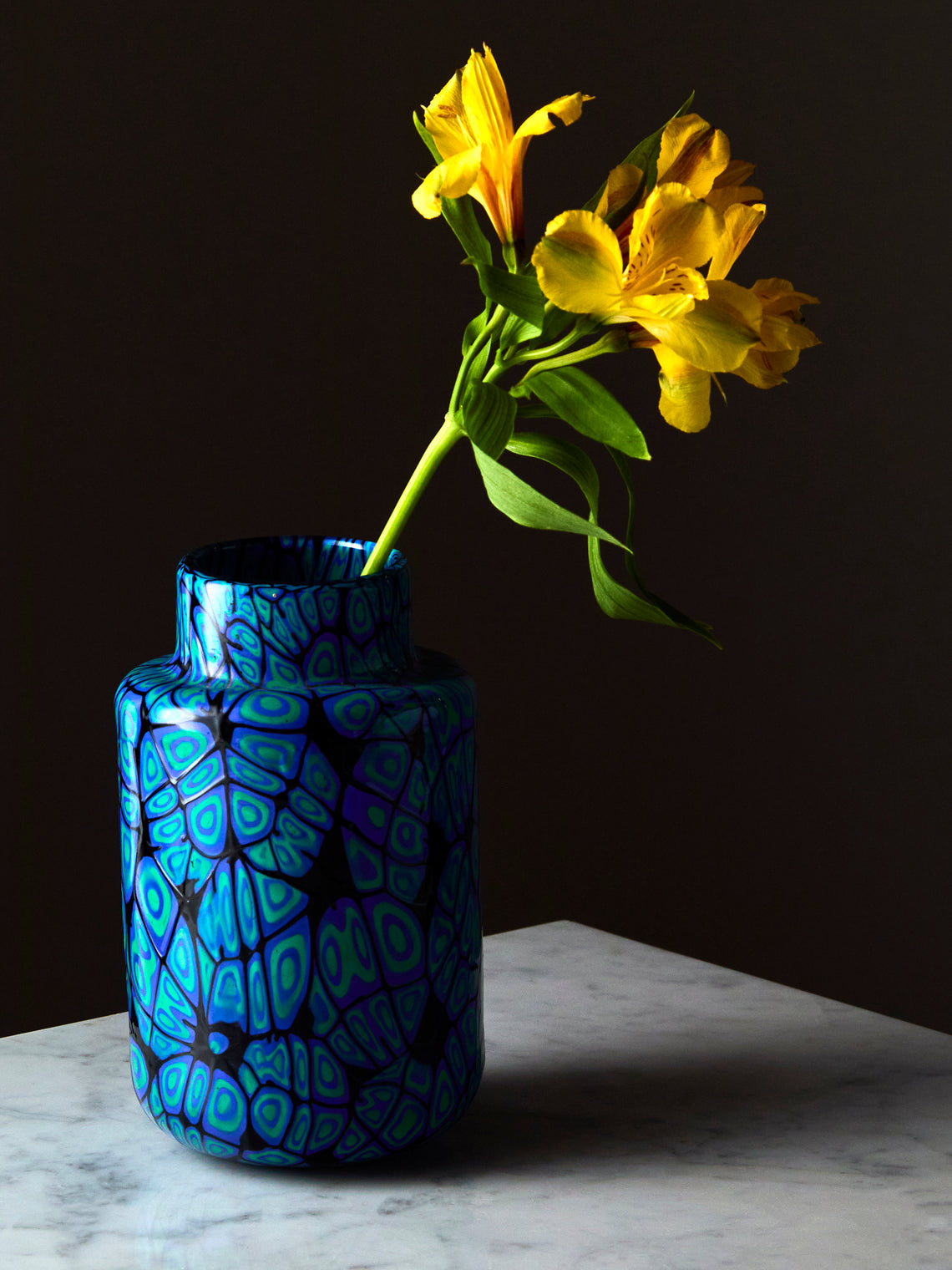 Antique and Vintage - 1970s Galliano Ferro Murano Glass Vase (6.5in/17cm) - Blue - ABASK