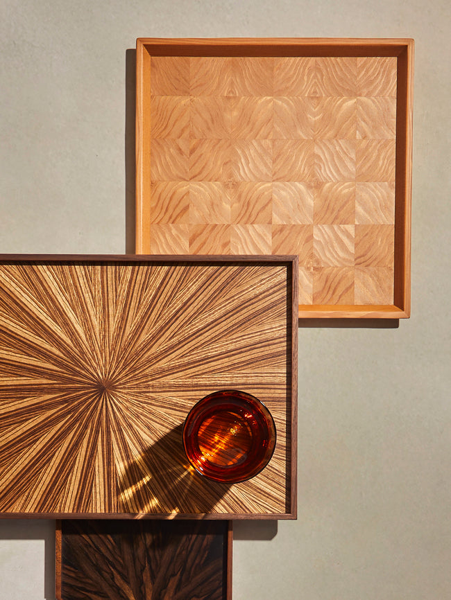 Mori Kougei - Poke Douglas Fir Square Tray (10.5in/26.5cm) - Brown - ABASK