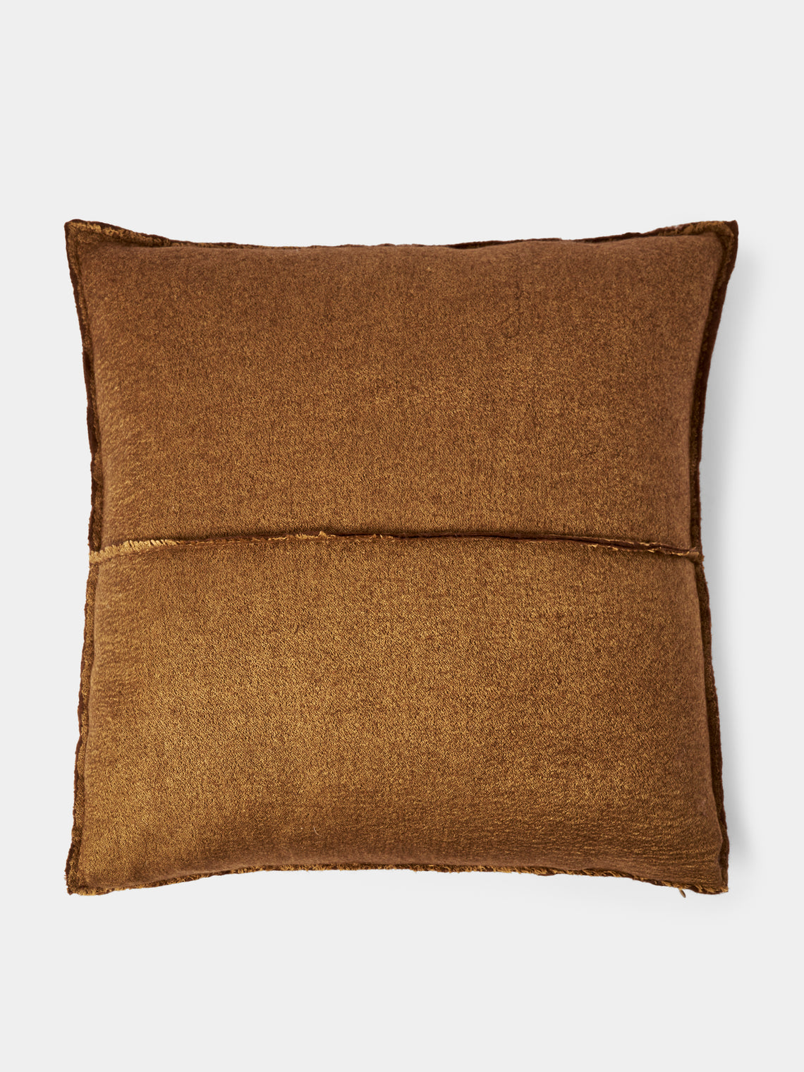 Norlha - Overfelt Ripples Yak and Silk Cushion (19.5in/50cm) - Brown - ABASK - 