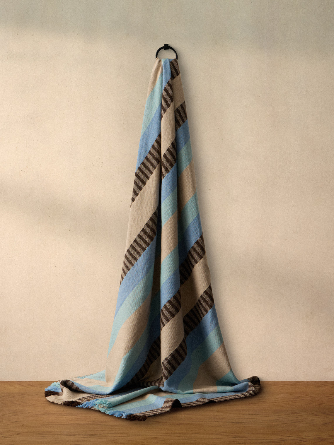 Saved NY - Blue Stripe Cashmere Throw (79in/2m) - Multiple - ABASK