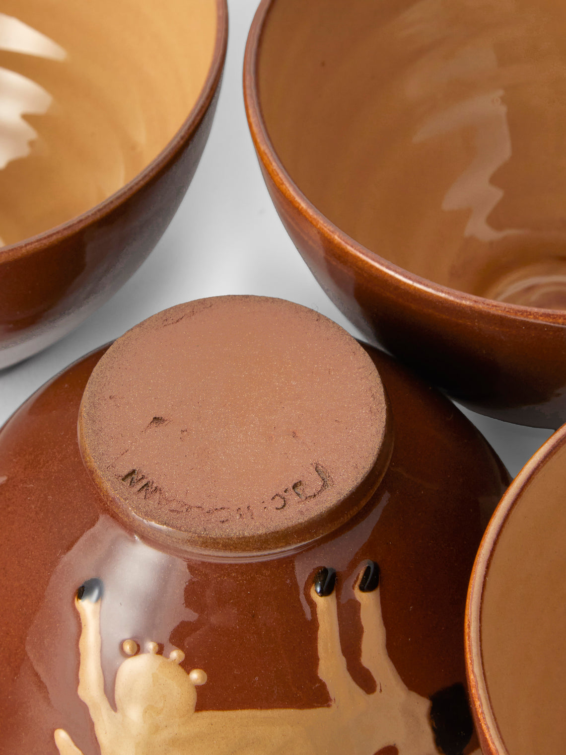 Poterie d’Évires - Cows Hand-Painted Ceramic Small Bowls (Set of 4) - Light Brown - ABASK