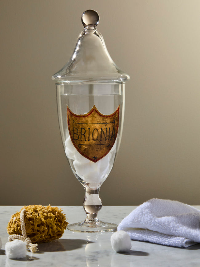 Antique and Vintage - Early-20th-Century Venetian Glass Lidded Apothecary Jar - White - ABASK