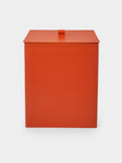 RUDI - Bino Leather Square Lidded Wastepaper Bin - Orange - ABASK - 