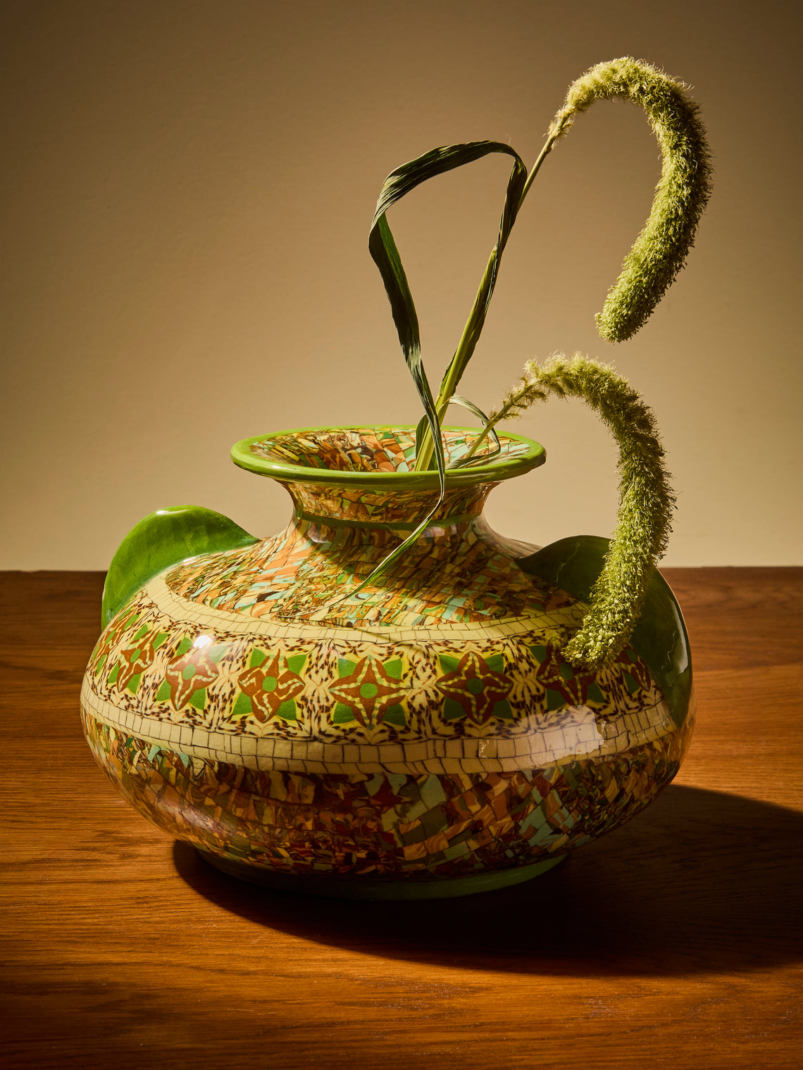 Antique and Vintage - 1920s Jean Gerbino Ceramic Vase with Handles (9in/23cm) - Multiple - ABASK