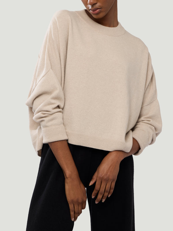 Dusan - Chunky Cashmere Sweater | Size: S - Cream - ABASK