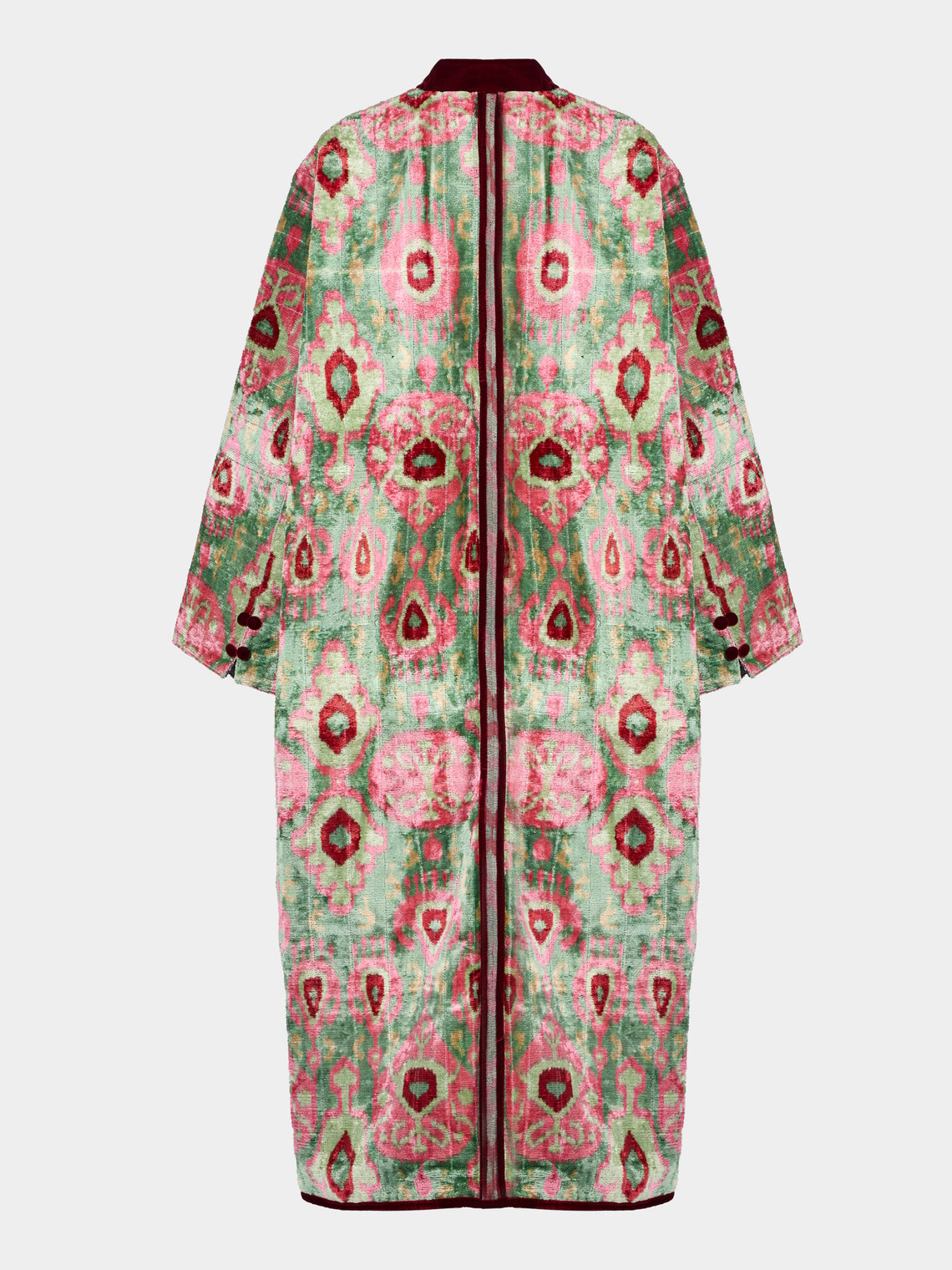 Nazzy Beglari - Women's Hand-Loomed Ikat Velvet Reversible Robe | One Size - Multiple - ABASK