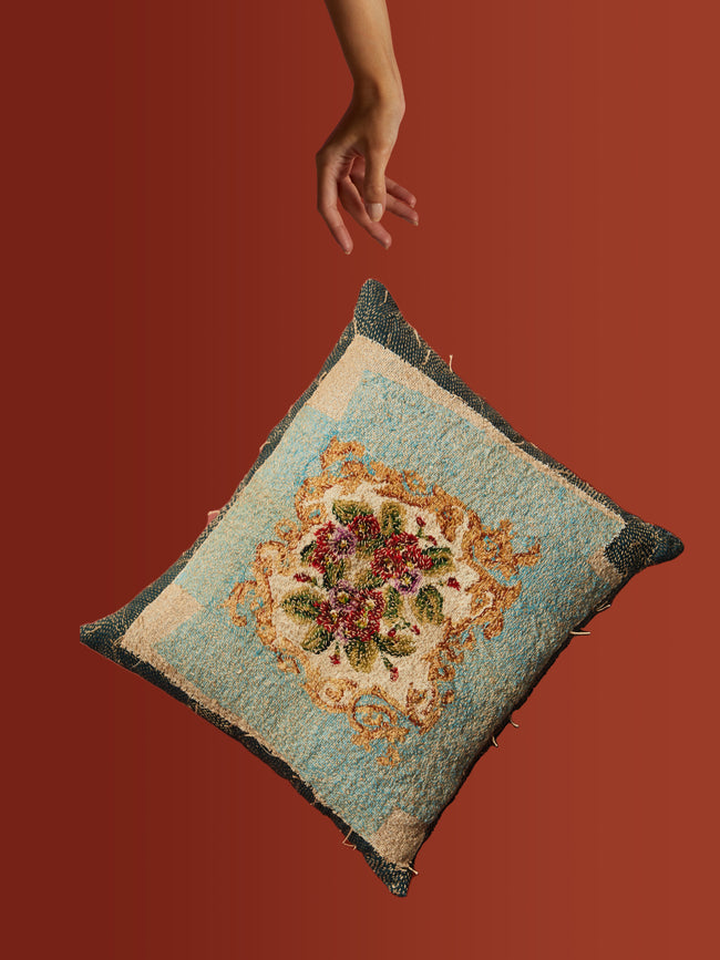 By Walid - 19th-Century French Tapestry Wool Cushion -  - ABASK